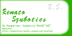 renato szubotics business card